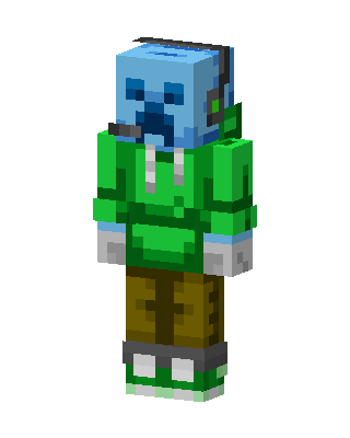 Green Gamer Boy skin, 3D preview
