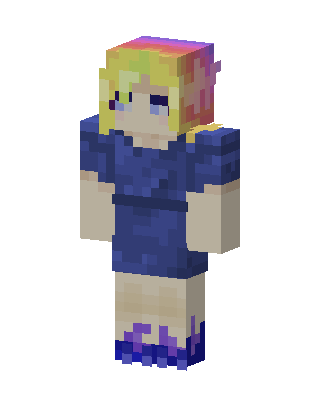 Blue Dress Girl skin, 3D preview