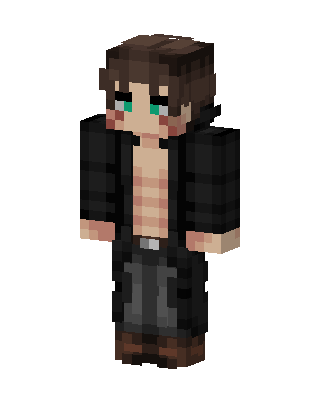 Black Emo Boy skin, 3D preview