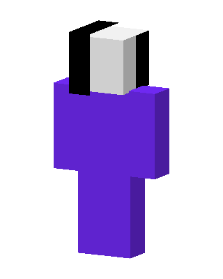 Purple Panda Head skin, 3D preview