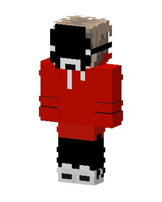 Red Hoodie Boy skin, 3D preview