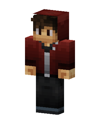 Red Hoodie Boy skin, 3D preview