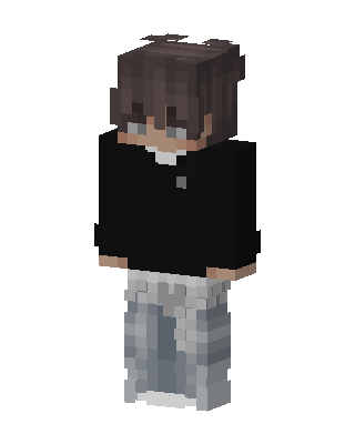 Gray Hoodie Boy skin, 3D preview