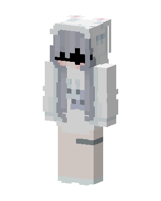 White Anime Girl skin, 3D preview