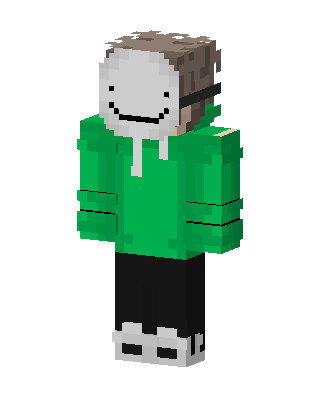 Green Masked Hoodie Boy skin, 3D preview