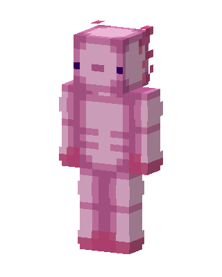 Pink Axolotl skin, 3D preview