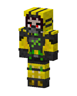 Yellow Hero Girl skin, 3D preview