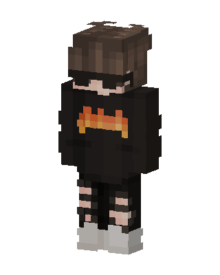 Flame Hoodie Boy skin, 3D preview