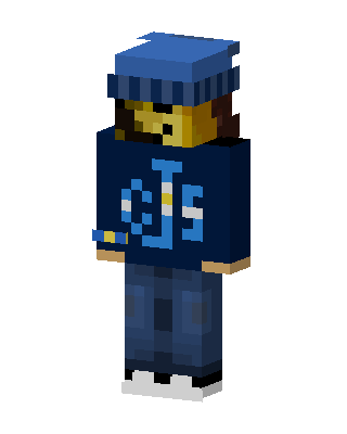 Blue Beanie Hoodie skin, 3D preview