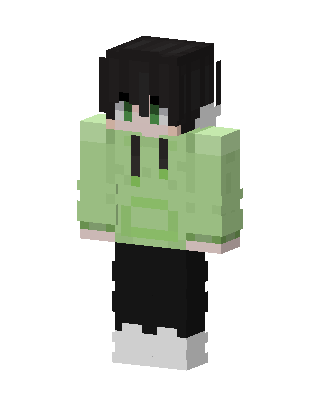 Mint Hoodie Boy skin, 3D preview