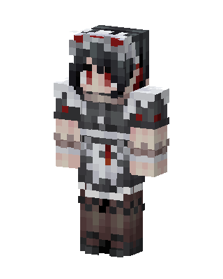 Gray Knight Girl skin, 3D preview