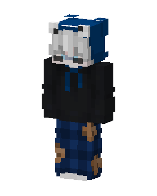 Plaid Bear Hoodie skin, 3D preview