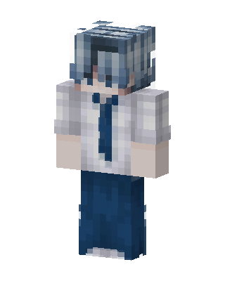 Blue Student Boy skin, 3D preview