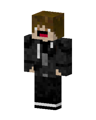 Black Hoodie Boy skin, 3D preview