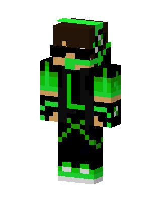 Green Masked Hero Boy Minecraft PvP skin