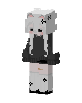 Monochrome Cat Girl Minecraft skin