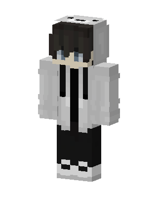 Panda Hoodie Boy skin, 3D preview