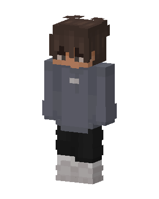 Gray Hoodie Boy skin, 3D preview
