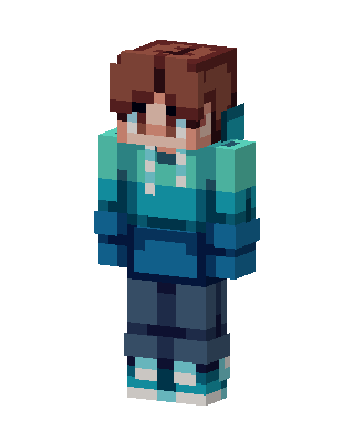 Teal Hoodie Boy Minecraft skin
