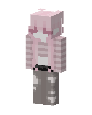 Pink Striped Girl skin, 3D preview