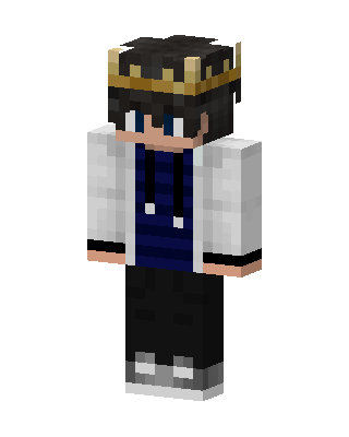 Crowned Hoodie Boy skin, 3D preview