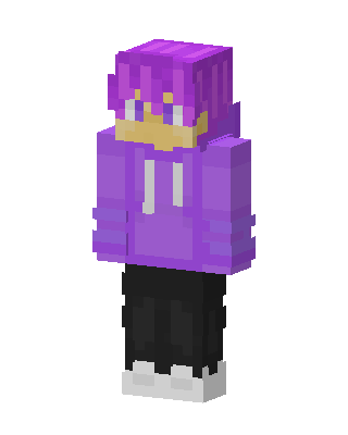 Purple Hoodie Boy skin, 3D preview