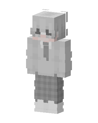 Gray Hoodie Boy skin, 3D preview