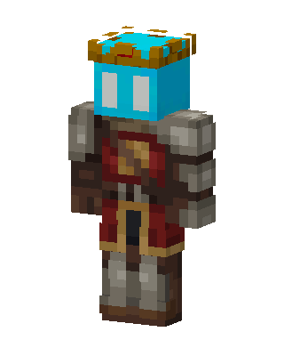 Cyan Crowned Knight skin, 3D preview