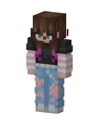 Striped Sleeve Girl skin, 3D preview