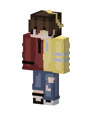 Split Hoodie Boy skin, 3D preview
