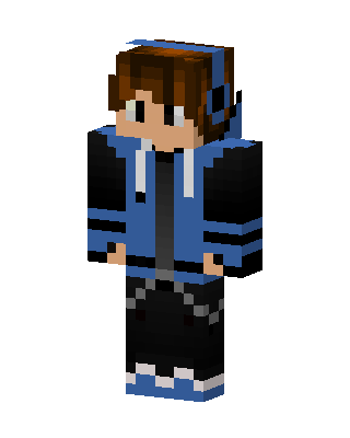 Blue Hoodie Gamer skin, 3D preview