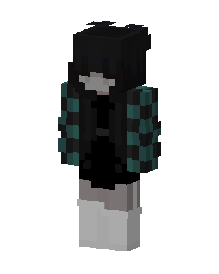 Checkered Haori Girl skin, 3D preview