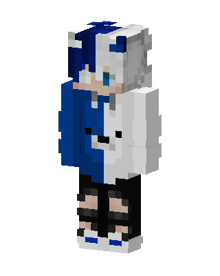 Blue Anime Boy skin, 3D preview