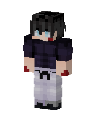 Black Anime Boy skin, 3D preview