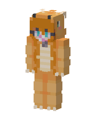 Orange Animal Girl skin, 3D preview