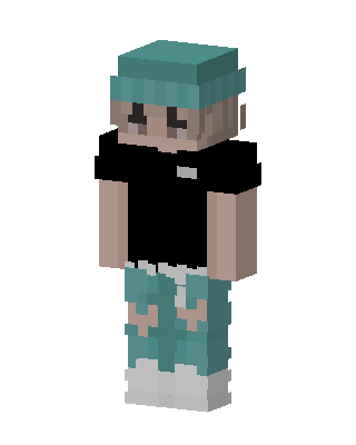 Teal Beanie Kid skin, 3D preview