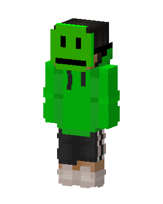 Green Smiley Hoodie skin, 3D preview