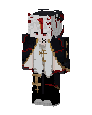 White Caped Knight skin, 3D preview
