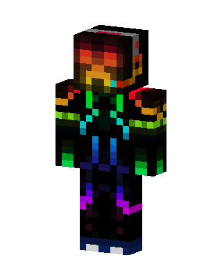 Neon Rainbow Hacker skin, 3D preview