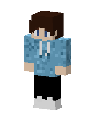 Blue Hoodie Boy skin, 3D preview