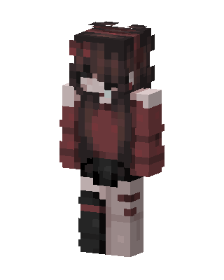 Red Player Girl skin, 3D preview