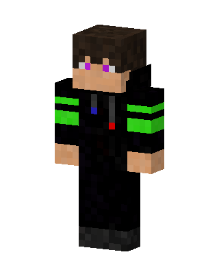 Neon Hoodie Boy skin, 3D preview