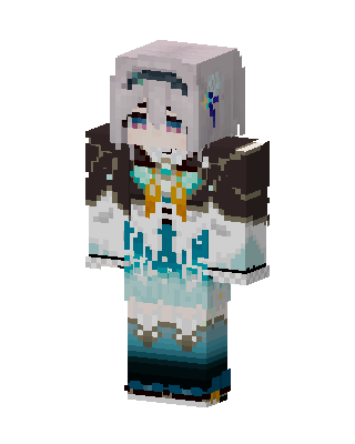 White Anime Girl skin, 3D preview