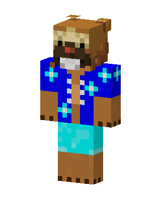 Hawaiian Pug skin, 3D preview