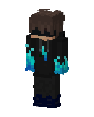 Blue Flame Hoodie skin, 3D preview