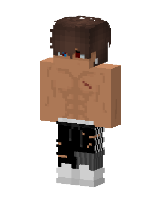 Scarred Shirtless Boy skin, 3D preview