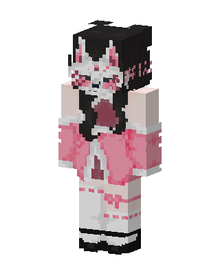 Pink Kitsune Girl Minecraft skin