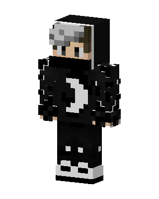 Moon Hoodie Boy skin, 3D preview