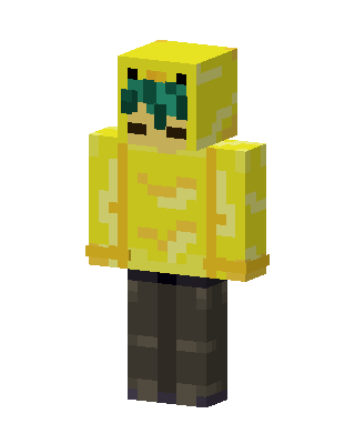 Yellow Hoodie Frog skin, 3D preview