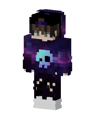 Galaxy Skull Hoodie skin, 3D preview